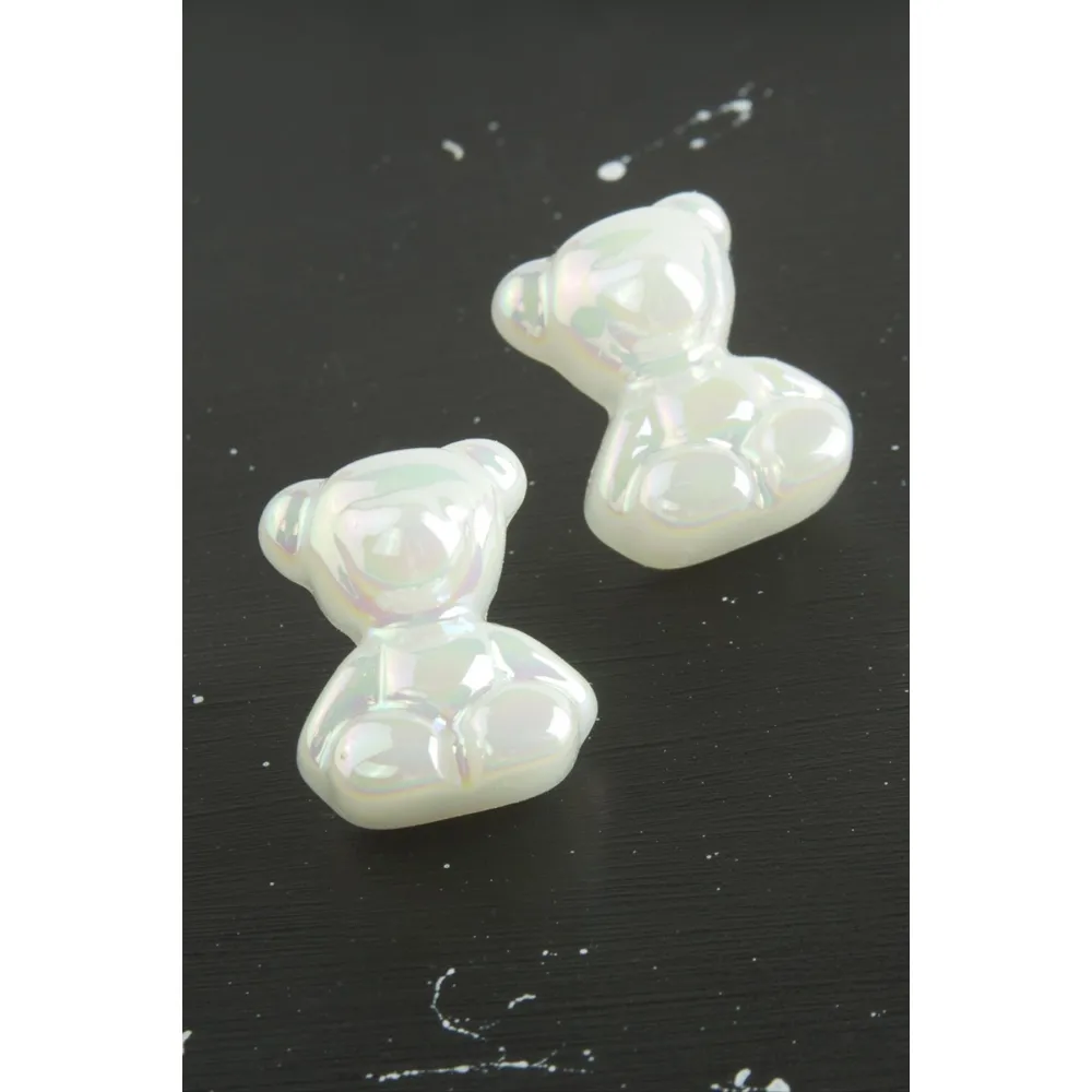 Ayıcık İnci Küpe-Beyaz