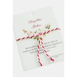 Ahşap Boncuk Marteniçka İp Bileklik-Kırmızı