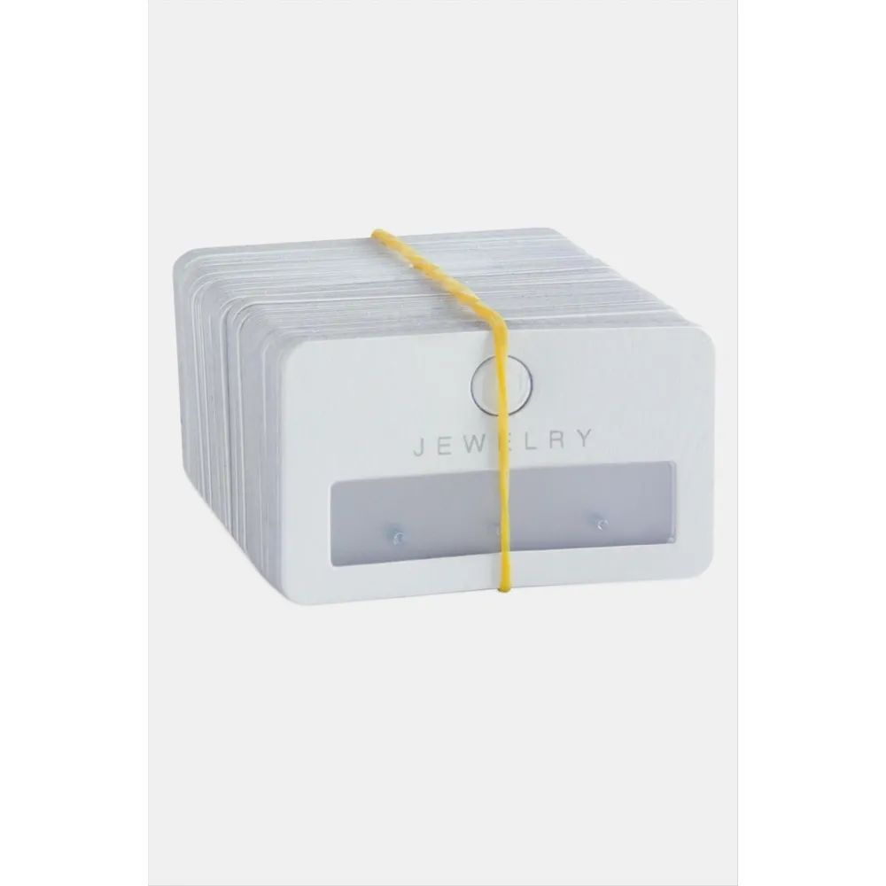 Pencere Plastik Küpe Kartı 100 Adet-Beyaz