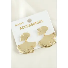 Çiçek Trend Metal Küpe-Sarı