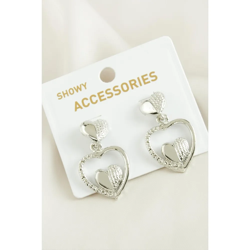 Yarım Halka Trend Metal Küpe-Gümüş Rengi