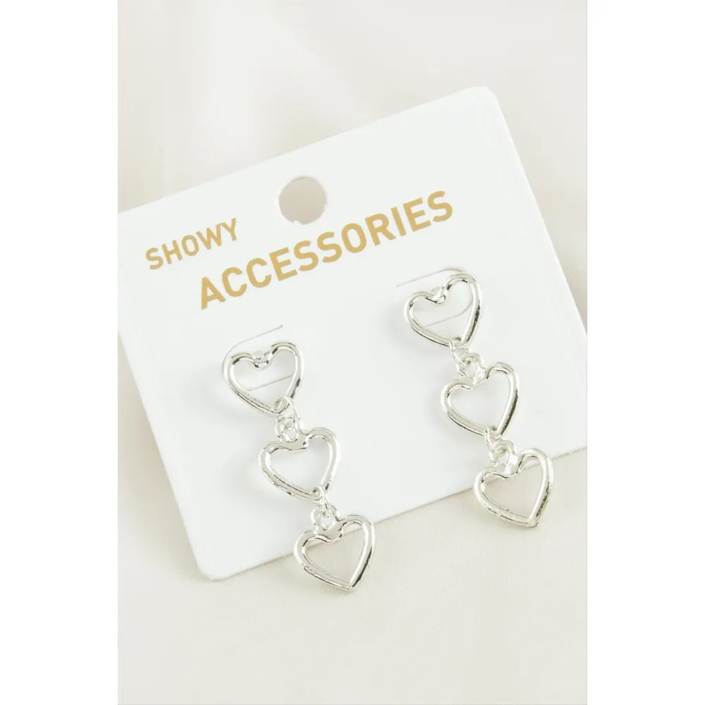 Kalp Trend Metal Küpe-Gümüş Rengi