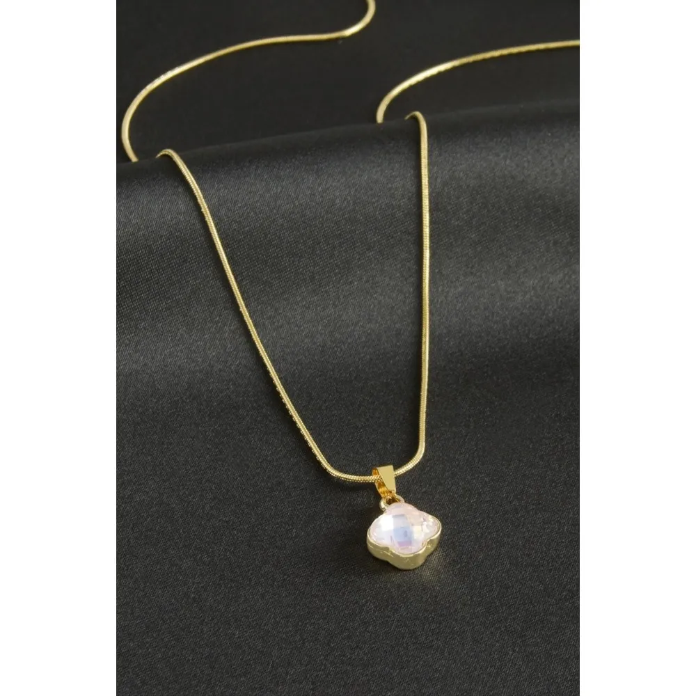 Çiçek Çelik Kolye-Sarı