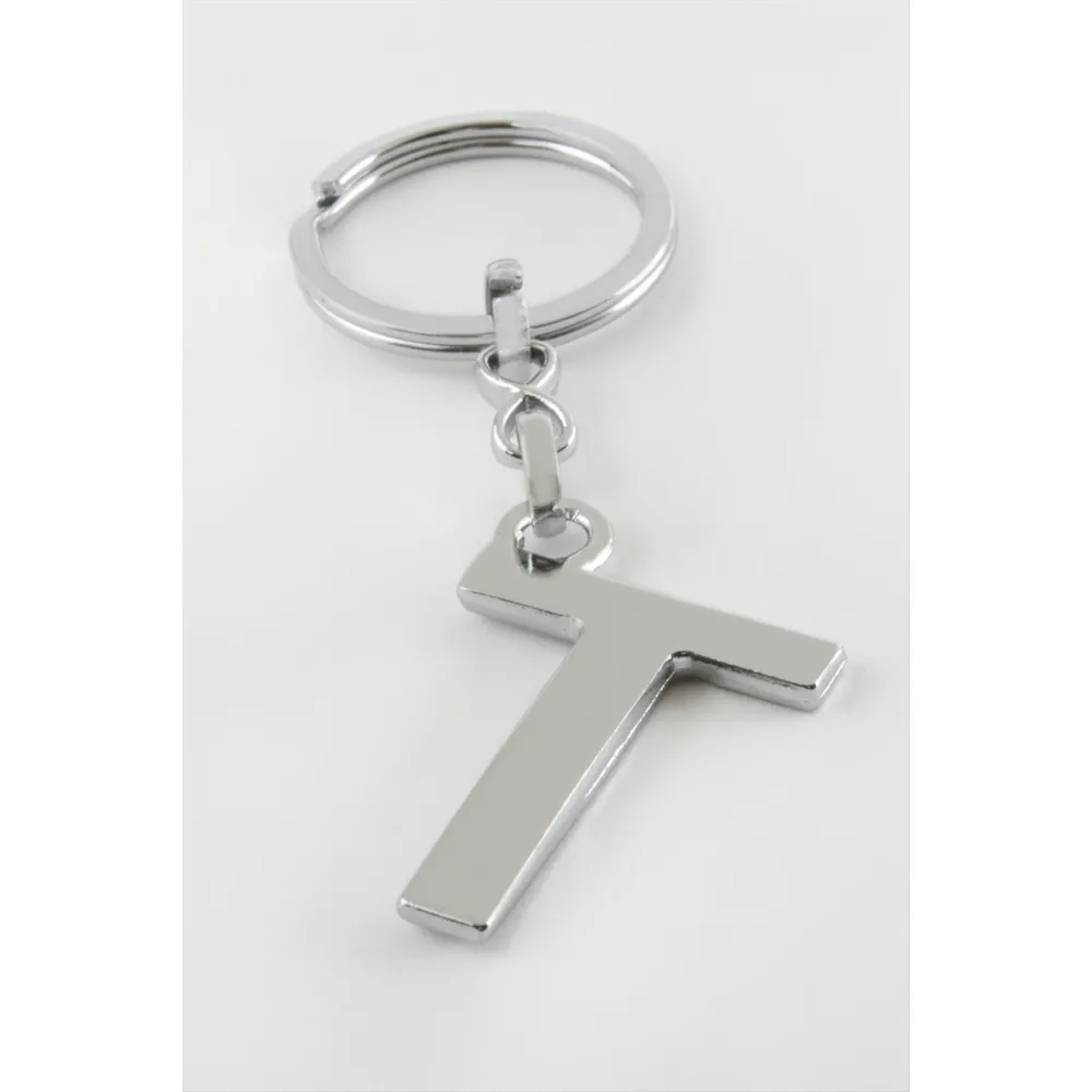 Metal Harf Anahtarlık-T