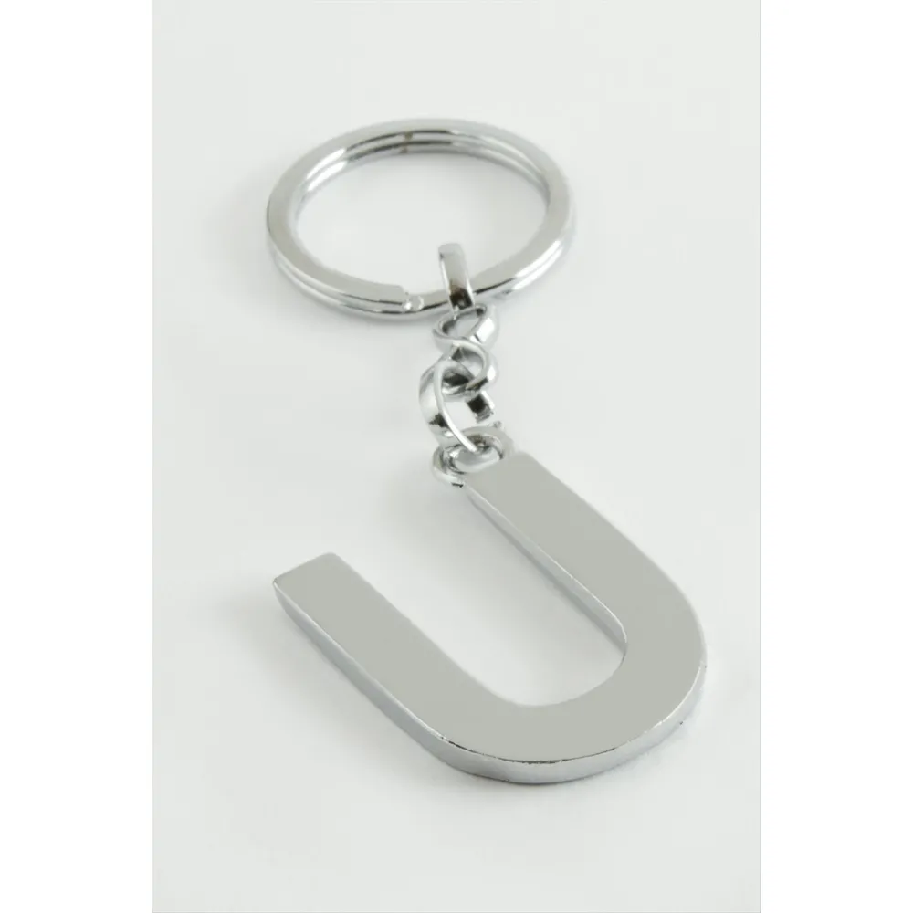 Metal Harf Anahtarlık-U