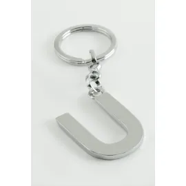 Metal Harf Anahtarlık-U