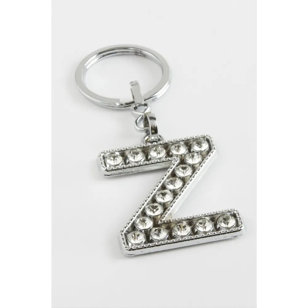 Gümüş Renkli Taşlı Harf Anahtarlık-Z