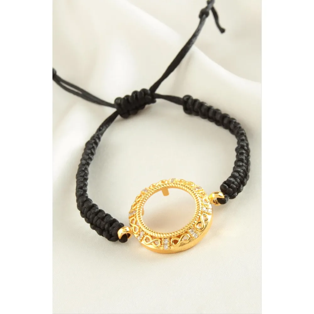 Çeyrek Altın Koyulabilir Makrome Örgülü Bileklik-Sarı