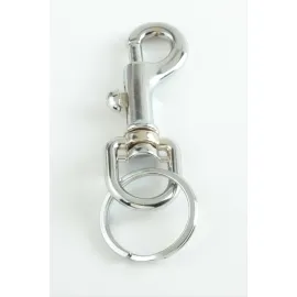 Gemici Kancalı Metal Anahtarlık Büyük-Gümüş Rengi