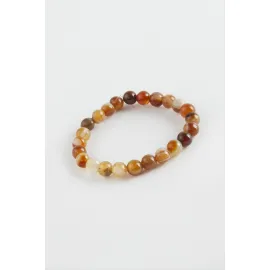 Çocuk Akik Doğaltaş Bileklik 6 mm-Kahverengi