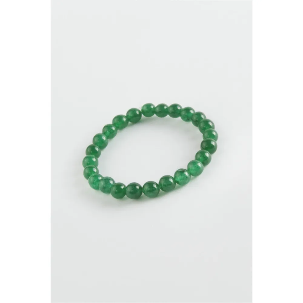 Çocuk Yeşim Doğaltaş Bileklik 6 mm-Yeşil