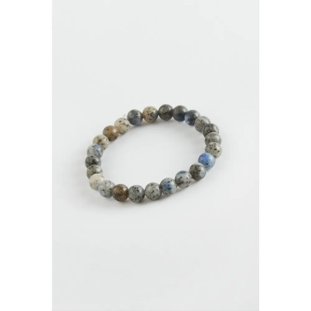 Çocuk Ceyt Doğaltaş Bileklik 6 Mm-Açık Mavi