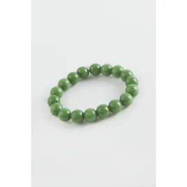 Çocuk Ceyt Doğaltaş Bileklik 8 mm-Yeşil