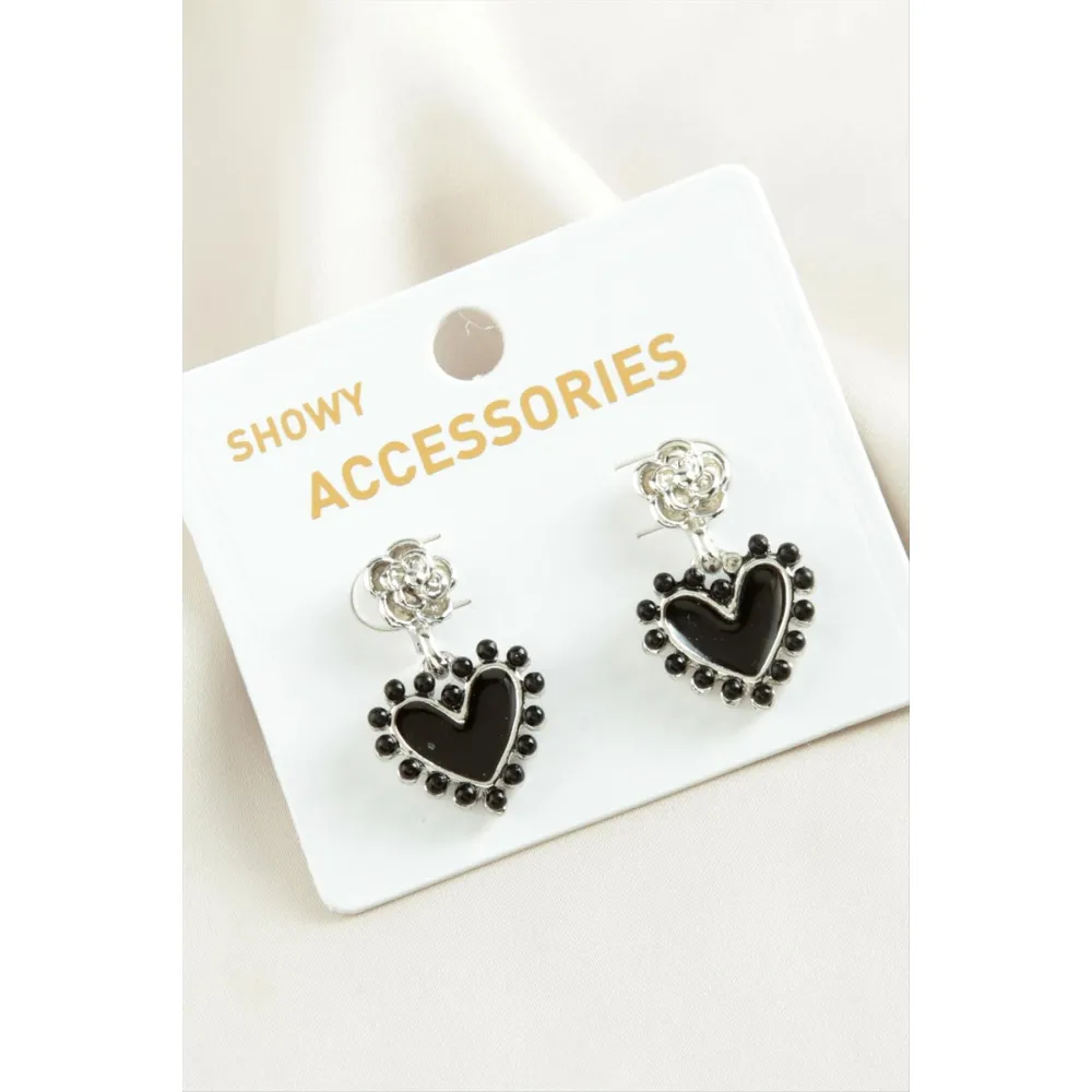 Kalp Trend Metal Küpe-Gümüş Rengi