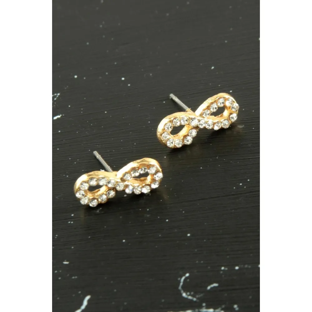 Sonsuzluk Taşlı Minik Küpe-Sarı