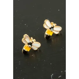 Arı Mineli Minik Küpe-Sarı