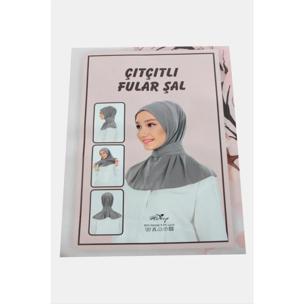 Çıtçıtlı Fular Şal-Siyah