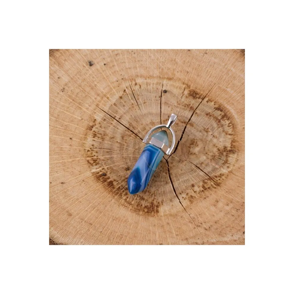 Akik Point Kolye Ucu-Mavi