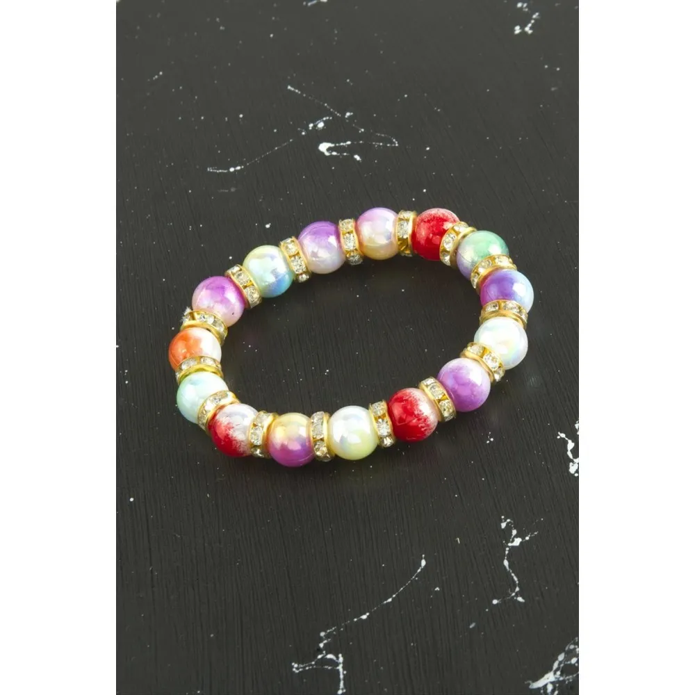 Renkli Boncuklu Çocuk Bileklik-Renkli