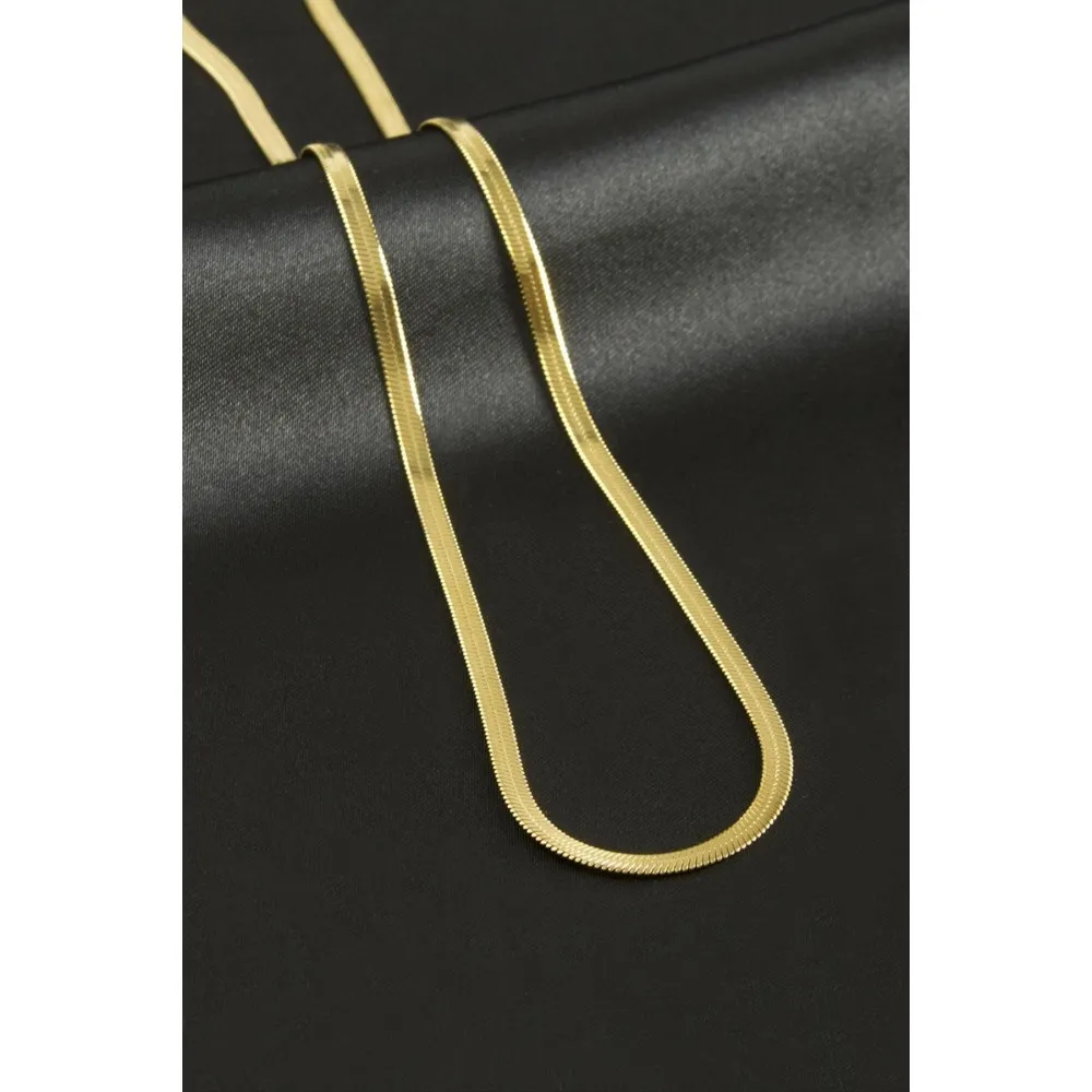 İtalyan Zincir Çelik Kolye 45 cm-Sarı