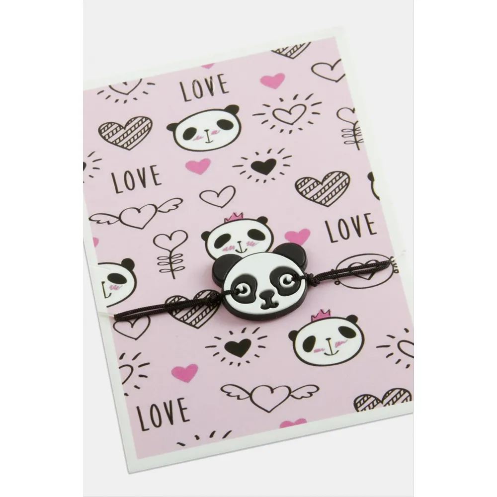 Panda İp Bileklik-Siyah