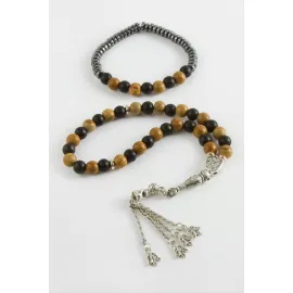 2li Jasper Doğal Taş Bileklik Tesbih Set-Kahverengi