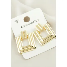 KareTrend Metal Küpe-Sarı