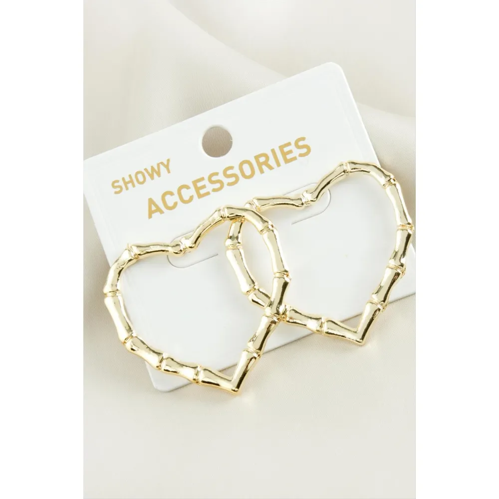 Kalp Trend Metal Küpe-Sarı