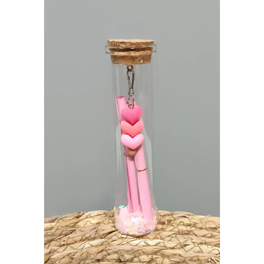 Kalp Dilek Şişesi 1 Adet Büyük-Pembe