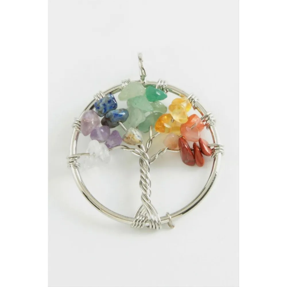 Çakra Doğaltaş Kolye Ucu-Renkli