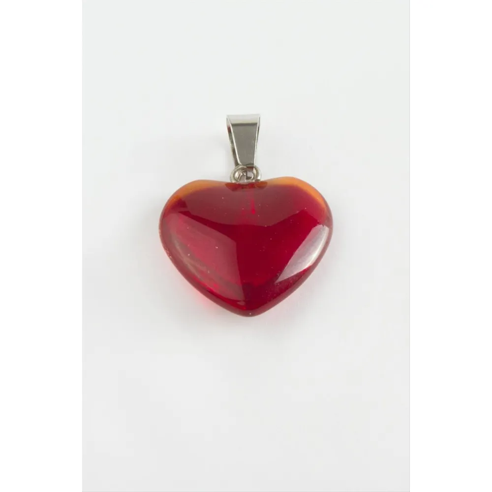 Kuvars Kalpli Doğaltaş Kolye Ucu-Bordo