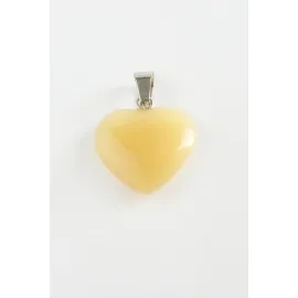 Akik Kalpli Doğaltaş Kolye Ucu-Sarı