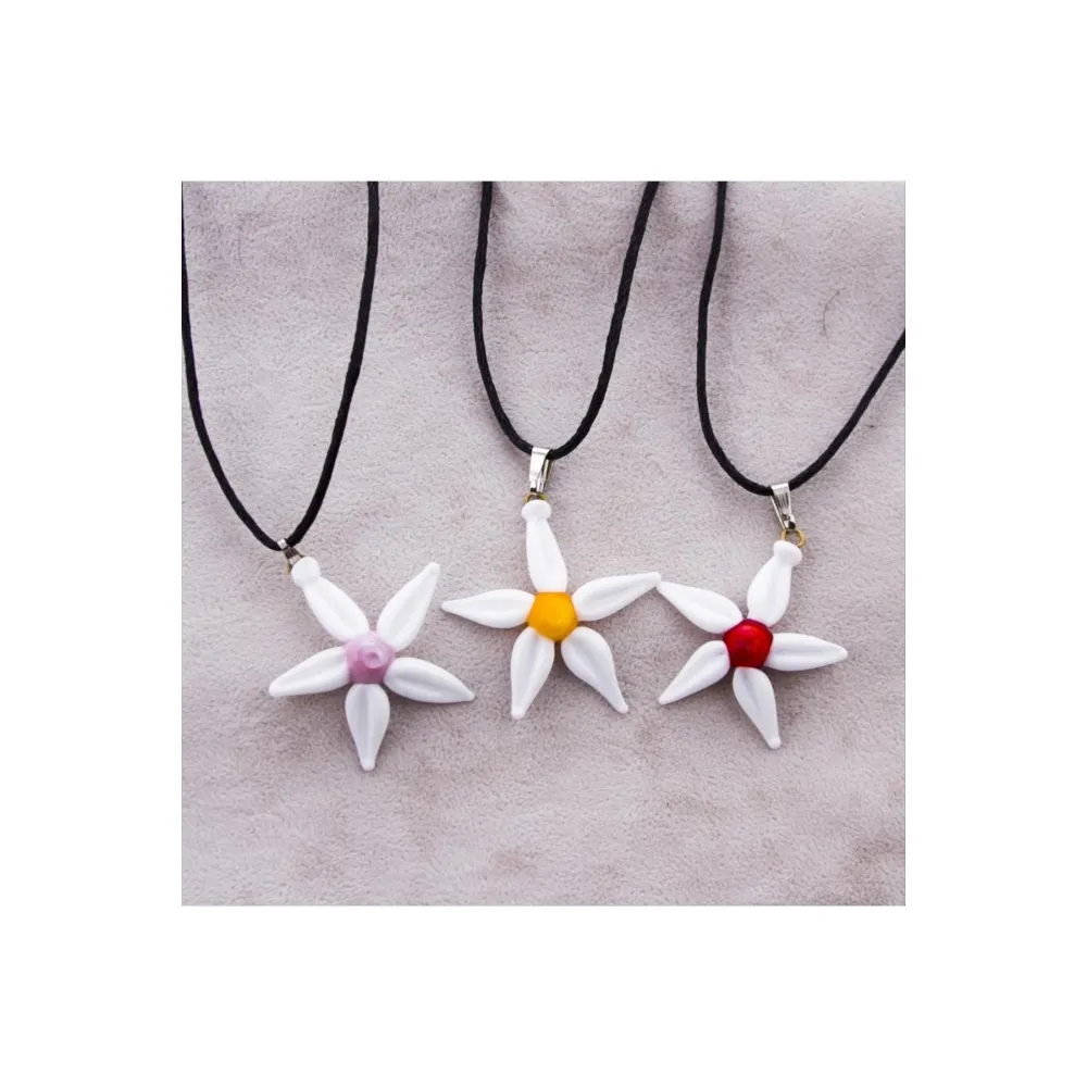 Papatya Cam Kolye-Renkli