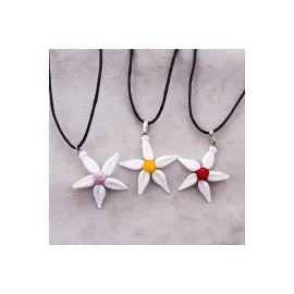 Papatya Cam Kolye-Renkli