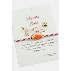 Balık Cam Boncuk Marteniçka İp Bileklik-Turuncu