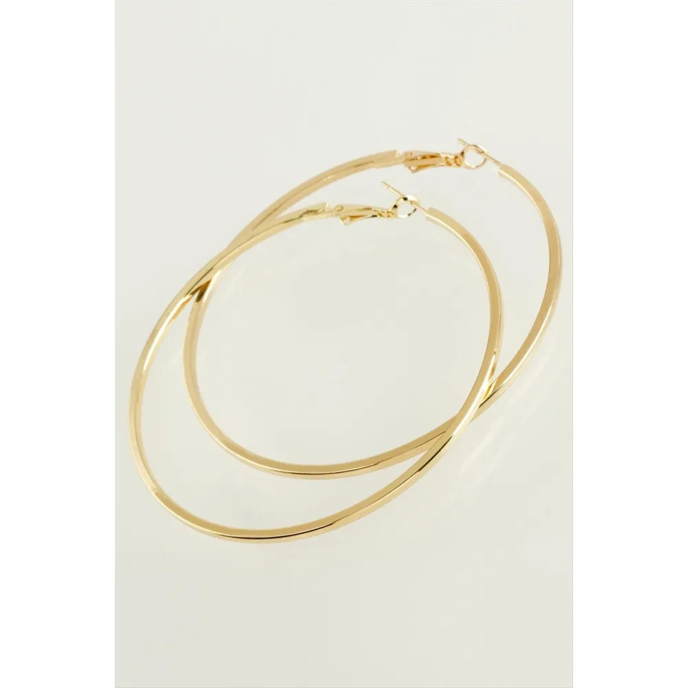 Ezme Halka Küpe 6 cm-Sarı