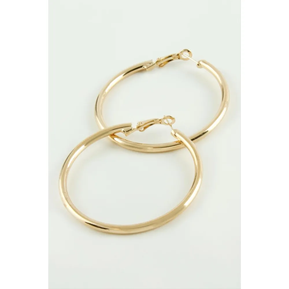 Metal Halka Küpe 3 cm-Gümüş Rengi