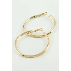 Metal Halka Küpe 3 cm-Gümüş Rengi