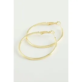 Metal Halka Küpe 4 cm-Sarı