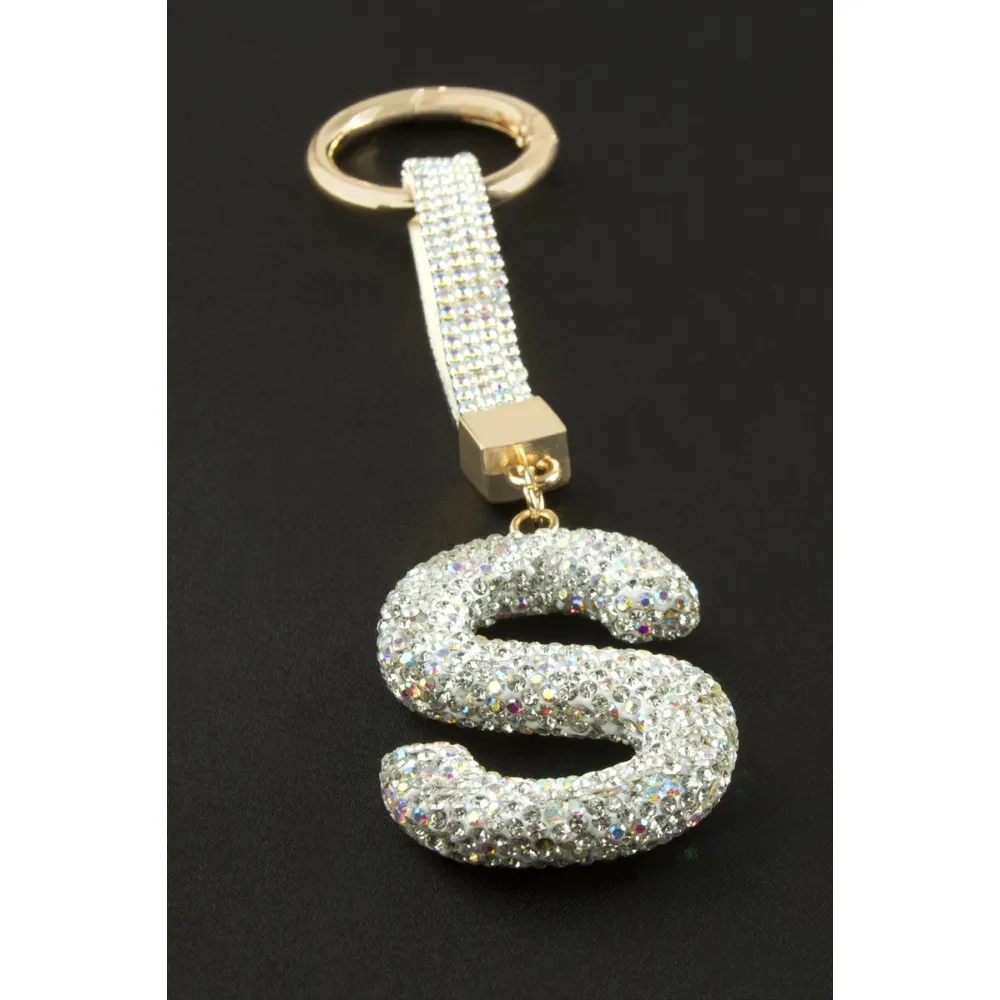 Harfli Savaroski Taşlı Anahtarlık-S