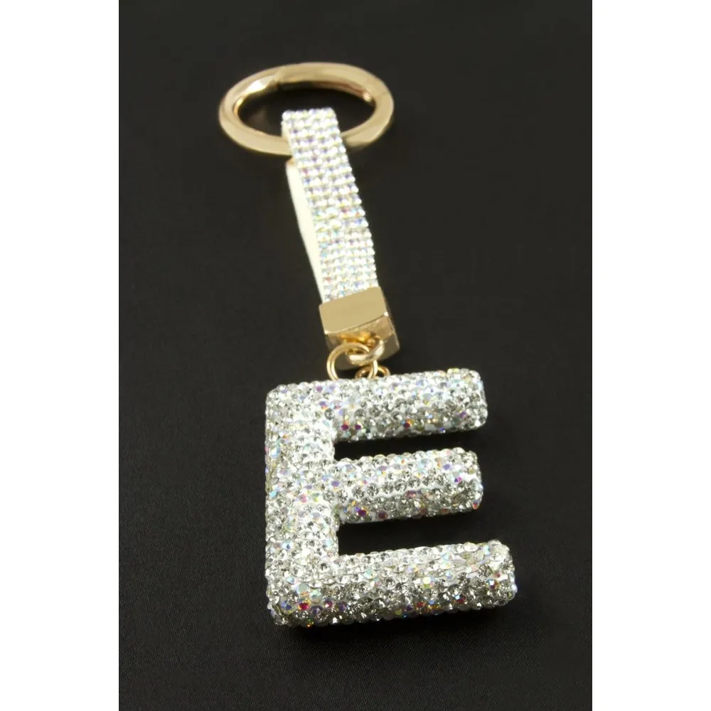 Harfli Savaroski Taşlı Anahtarlık-E