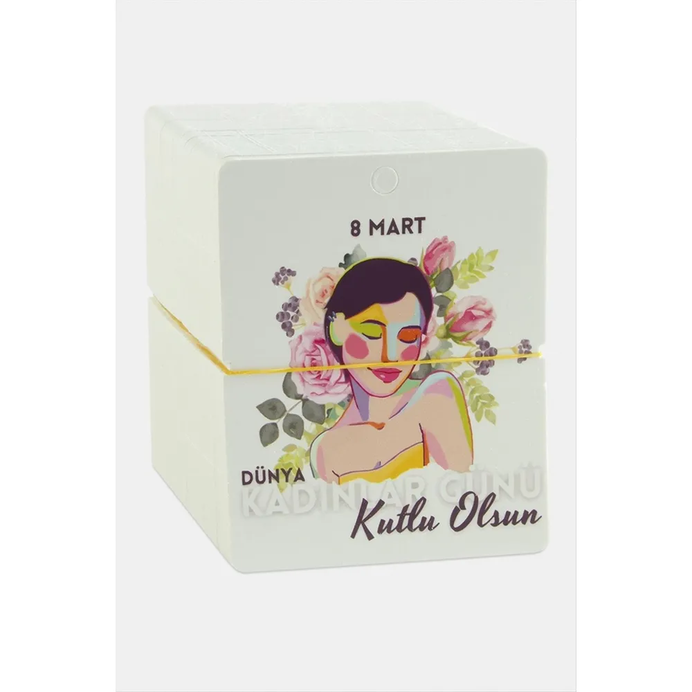 Dünya Kadınlar Günü Bileklik Kartı-Beyaz