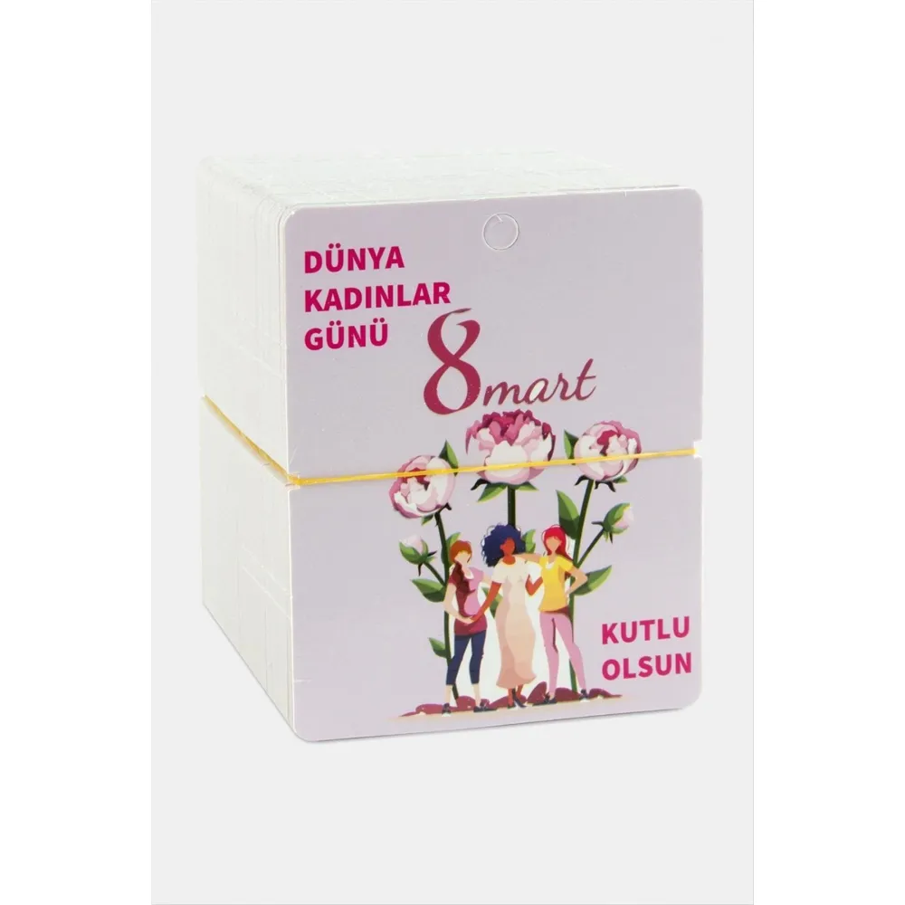 Dünya Kadınlar Günü Bileklik Kartı-Pembe