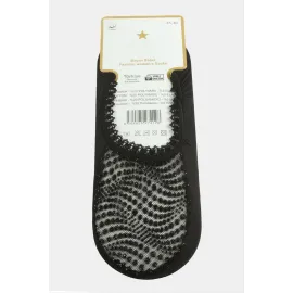 Noktalı Dantel Babet Çorap-Siyah