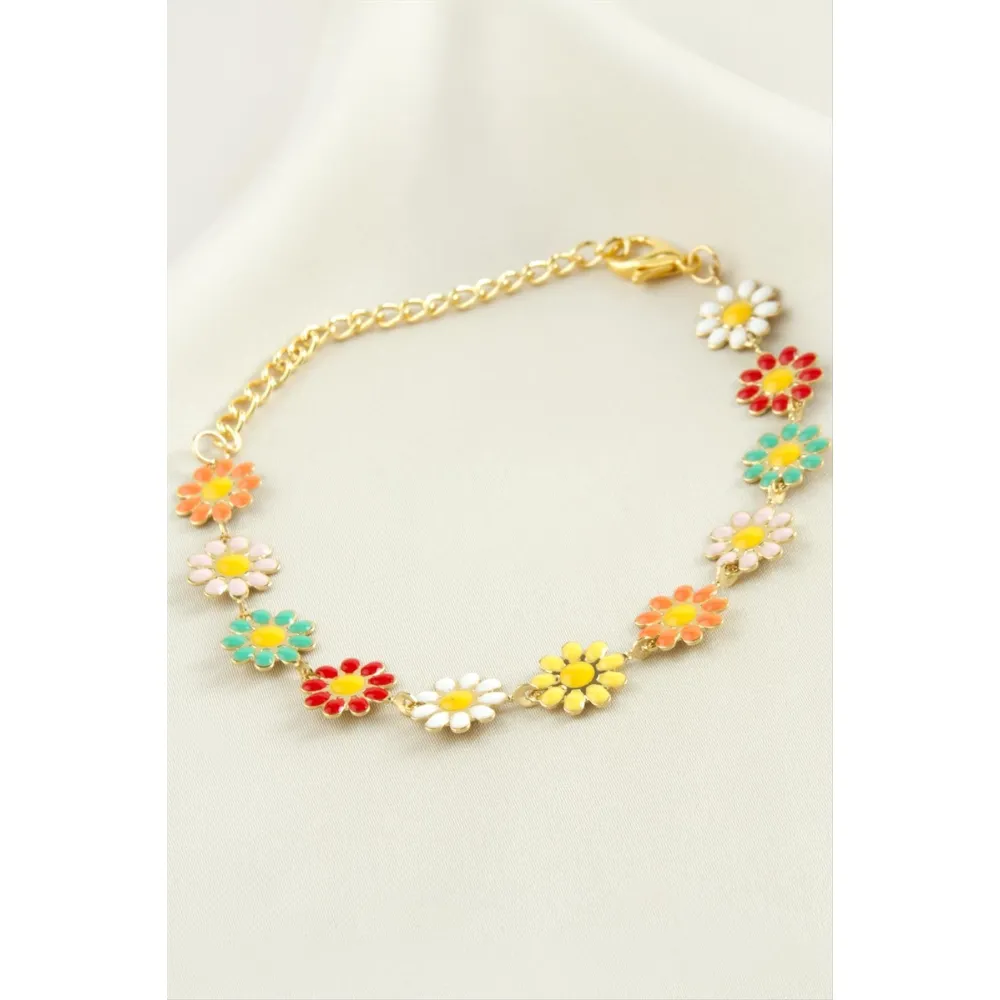 Papatya Mineli Bileklik-Renkli