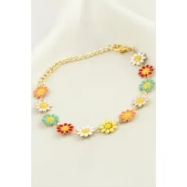 Papatya Mineli Bileklik-Renkli