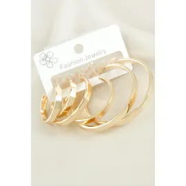 6 Adet Ezme Halka Küpe-Sarı