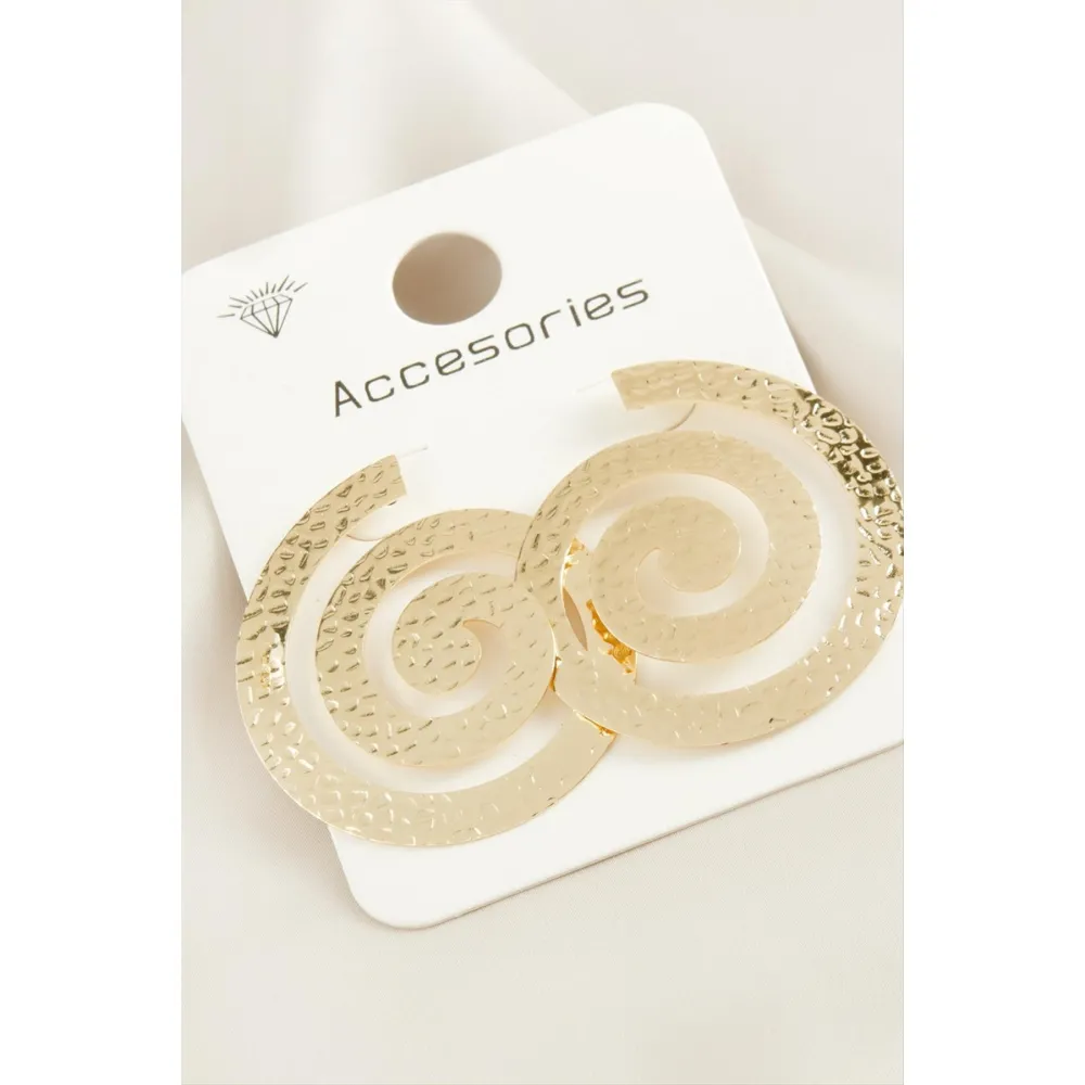 Spiral Trend Metal Küpe-Sarı