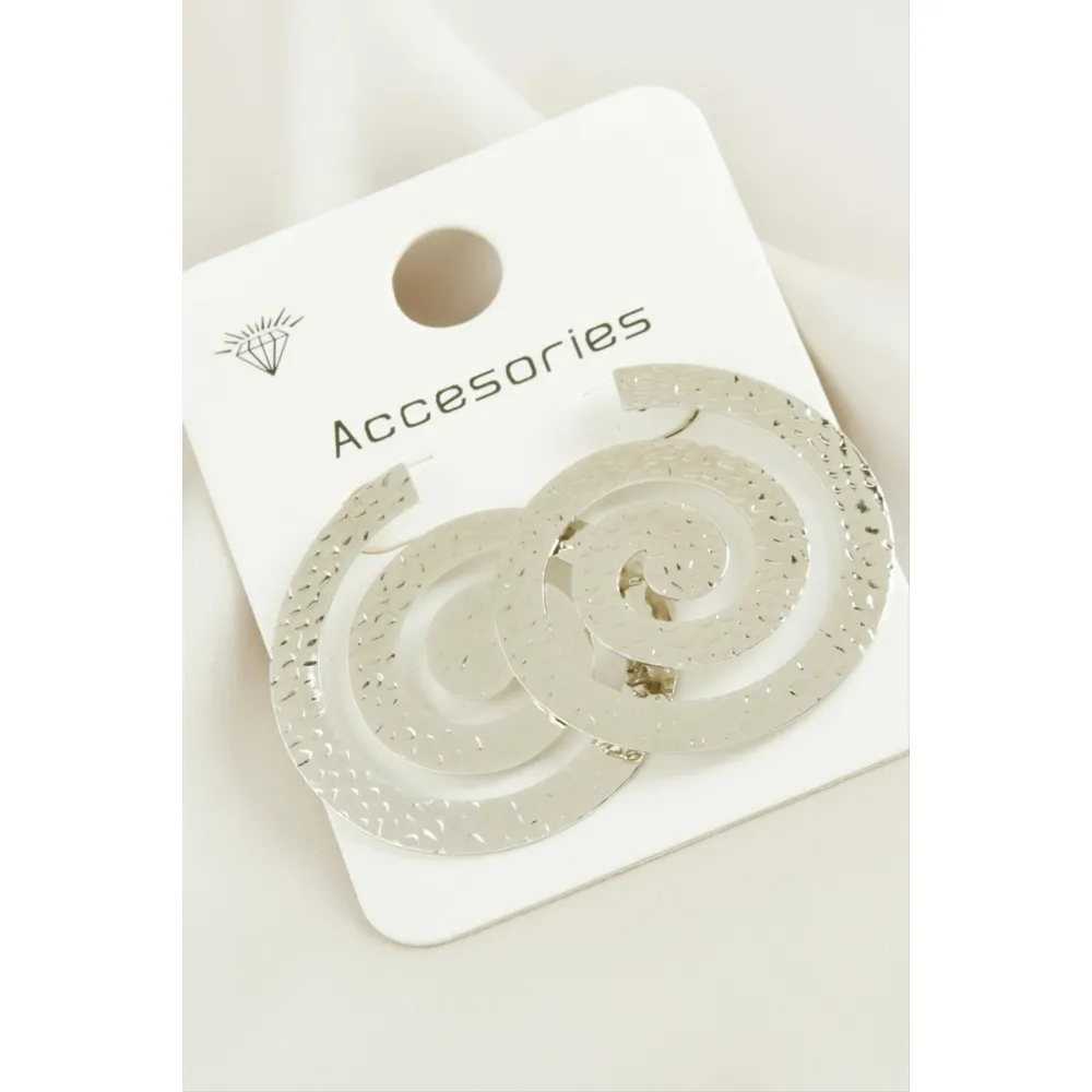 Spiral Trend Metal Küpe-Gümüş Rengi