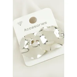 Yuvarlak  Trend Metal Küpe-Gümüş Rengi